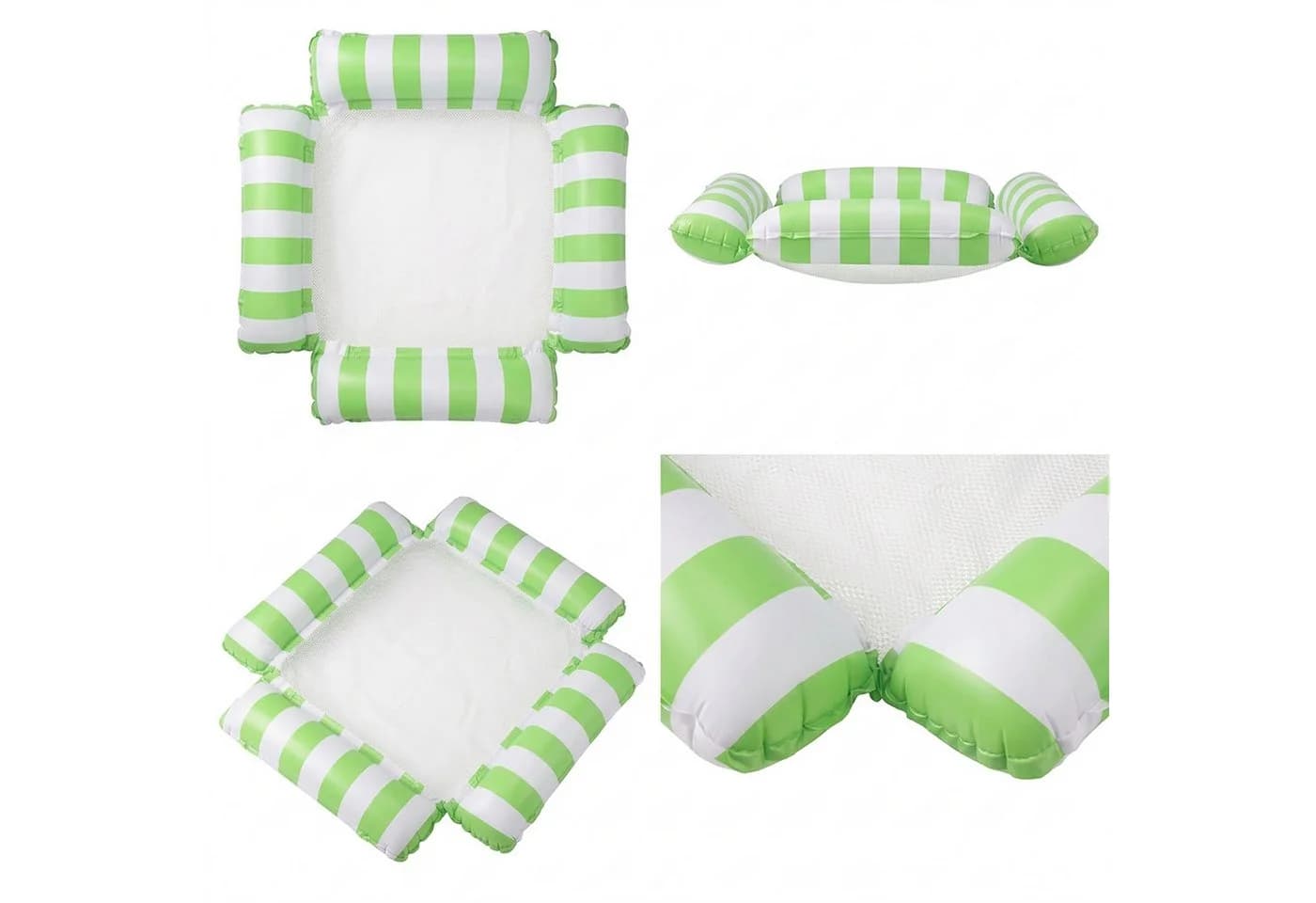 Lantelme Pool Loungesessel 4-in-1 Grün/Weiß PVC - Bild 4