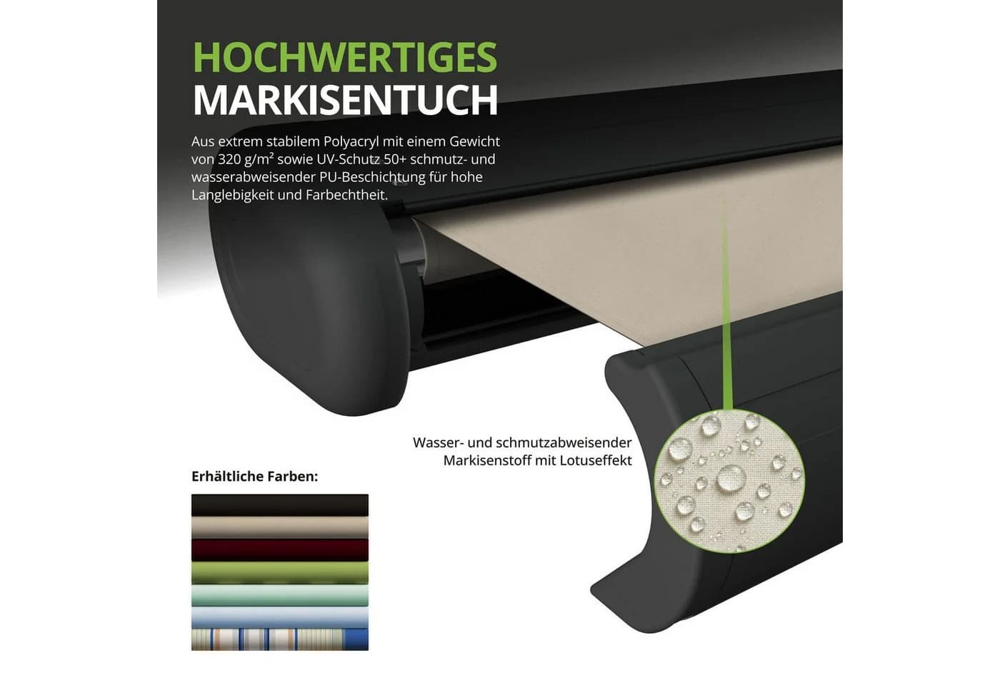 Eclipse Elektrische Vollkassettenmarkise Anthrazit mit Dooya-Motor - Bild 5