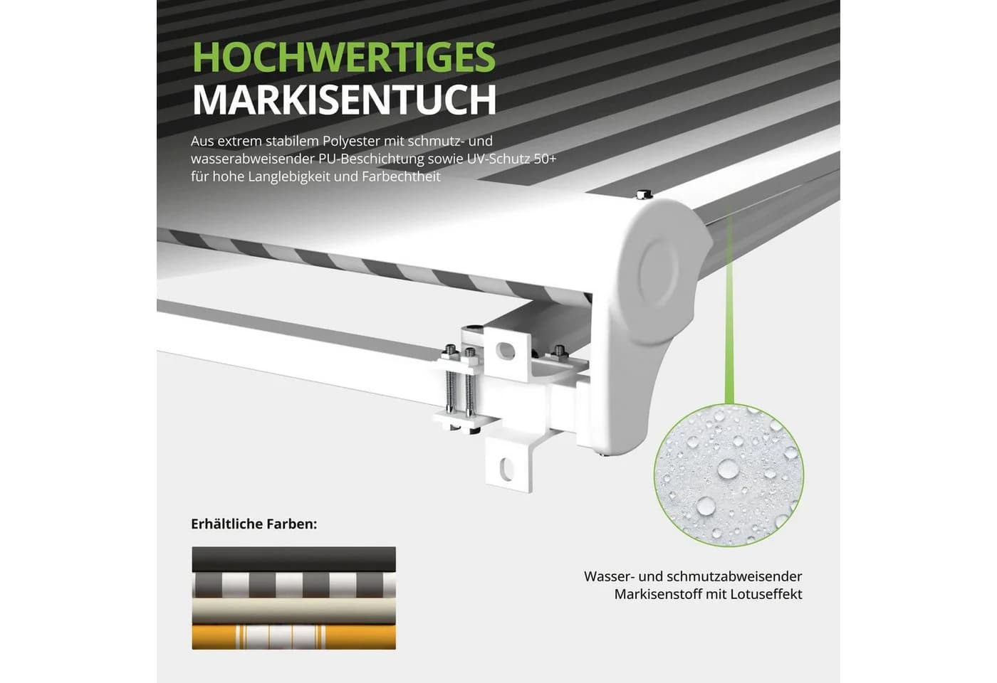 Eclipse Halbkassettenmarkise Manuell Weiß Aluminium - Bild 5