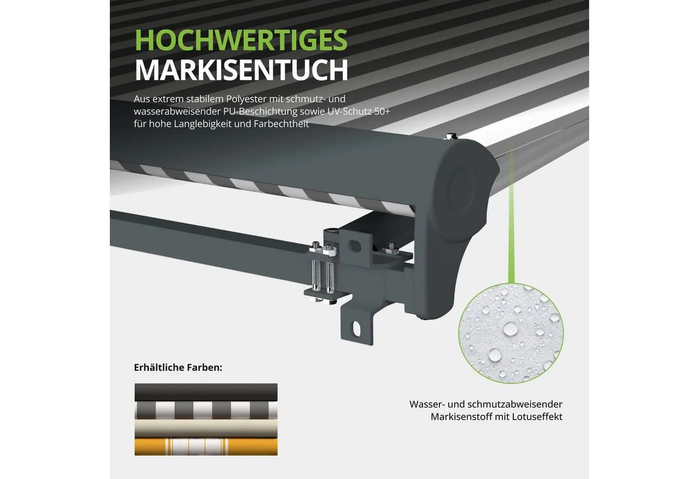 Eclipse Halbkassettenmarkise Manuell Basaltgrau Aluminium - Bild 5