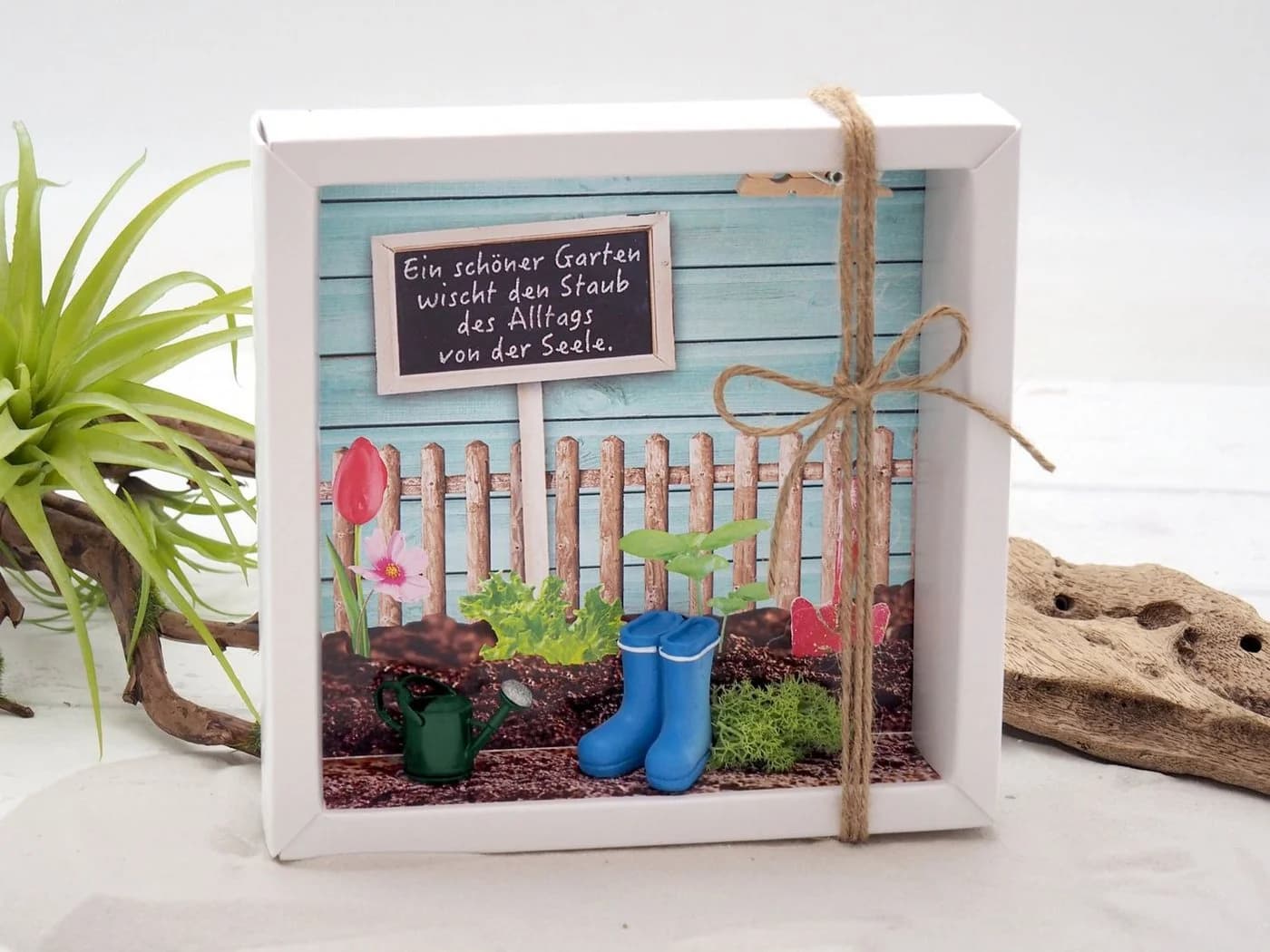 ZauberDeko Geschenkbox Geldgeschenk Garten Weiß