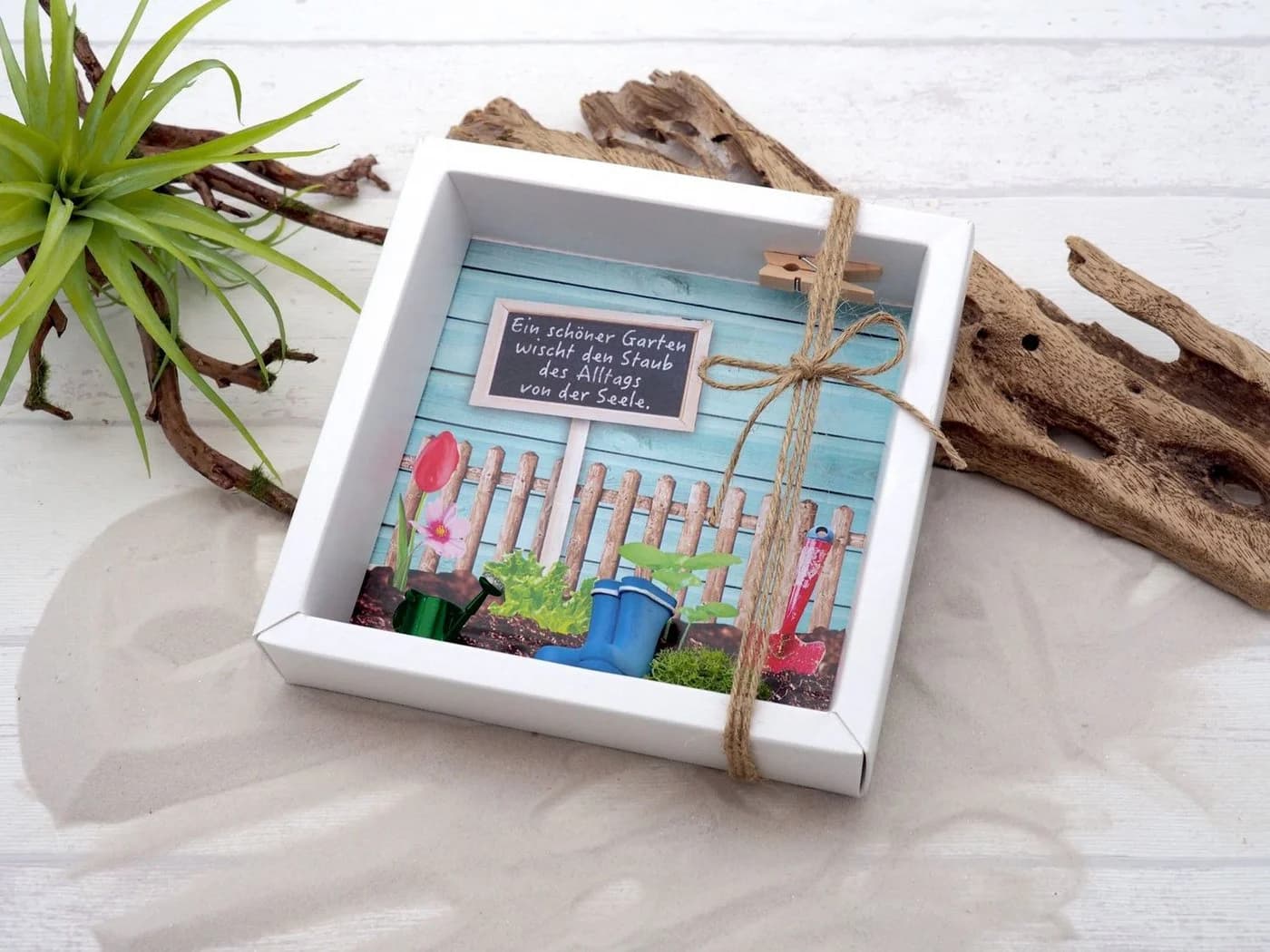 ZauberDeko Geschenkbox Geldgeschenk Garten Weiß - Bild 3