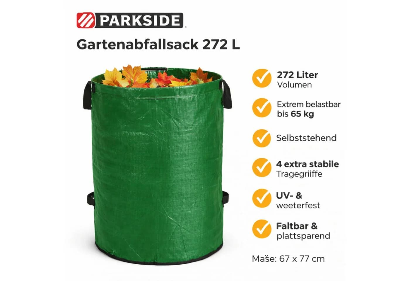 Florabest Gartenabfallsack 272 l selbststehend UV-beständig