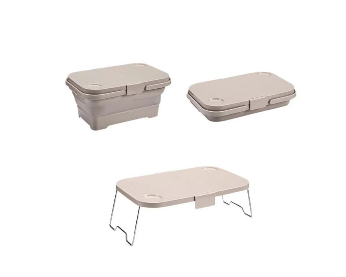 COFI 1453 Picknickkorb mit Tisch Klappbar 3in1 Beige - Bild 4