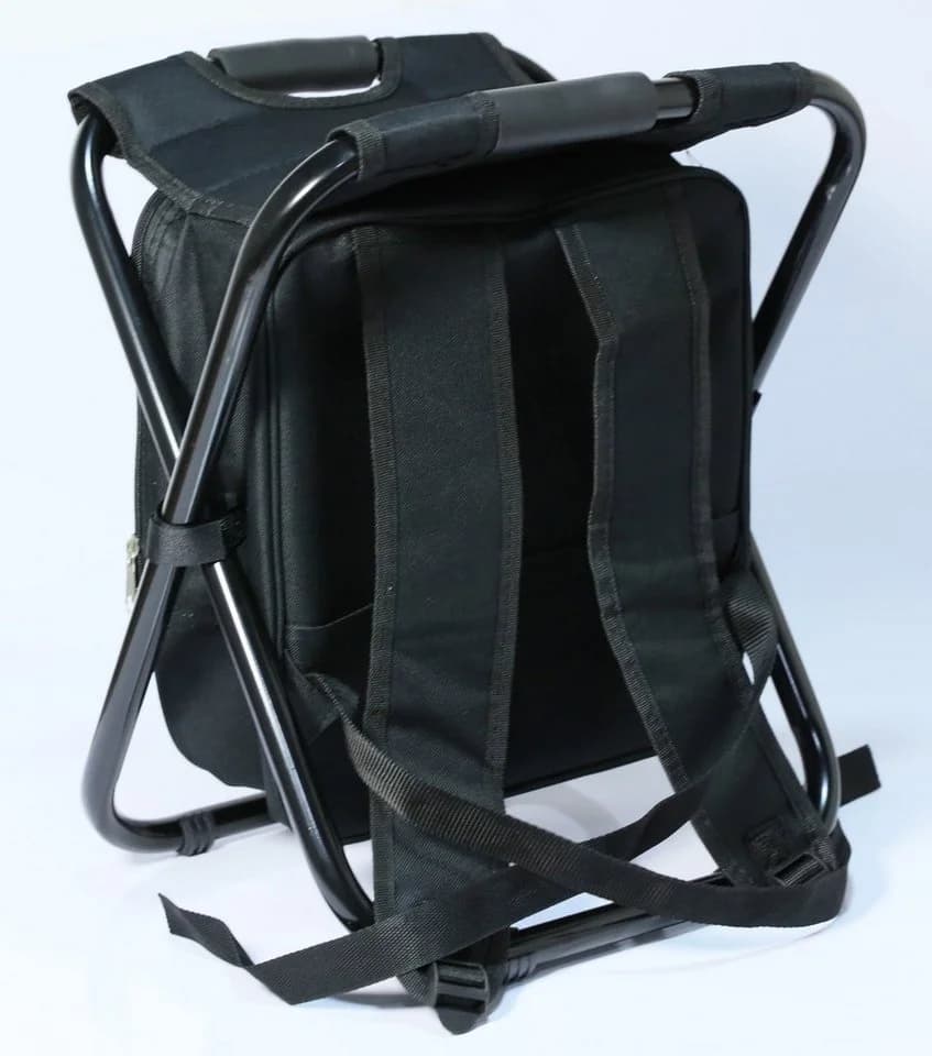 highfeld Campinghocker mit Rucksack und integrierter Kühltasche schwarz