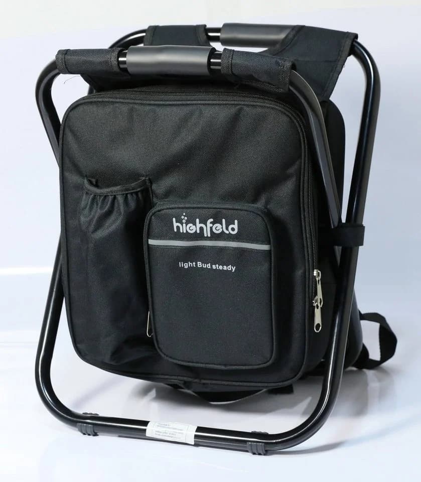 highfeld Campinghocker mit Rucksack und integrierter Kühltasche schwarz - Bild 4