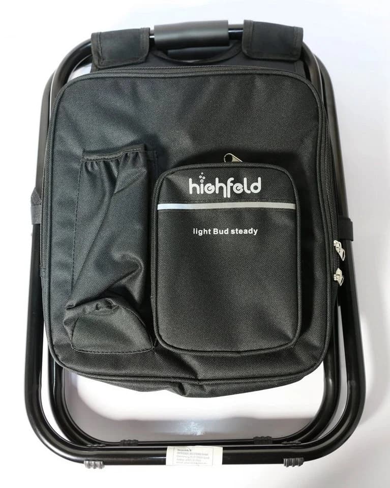 highfeld Campinghocker mit Rucksack und integrierter Kühltasche schwarz - Bild 5