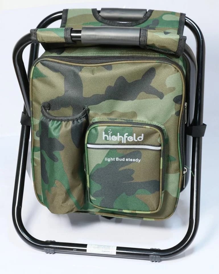 highfeld Campinghocker mit Rucksack und Kühltasche Camouflage - Bild 3