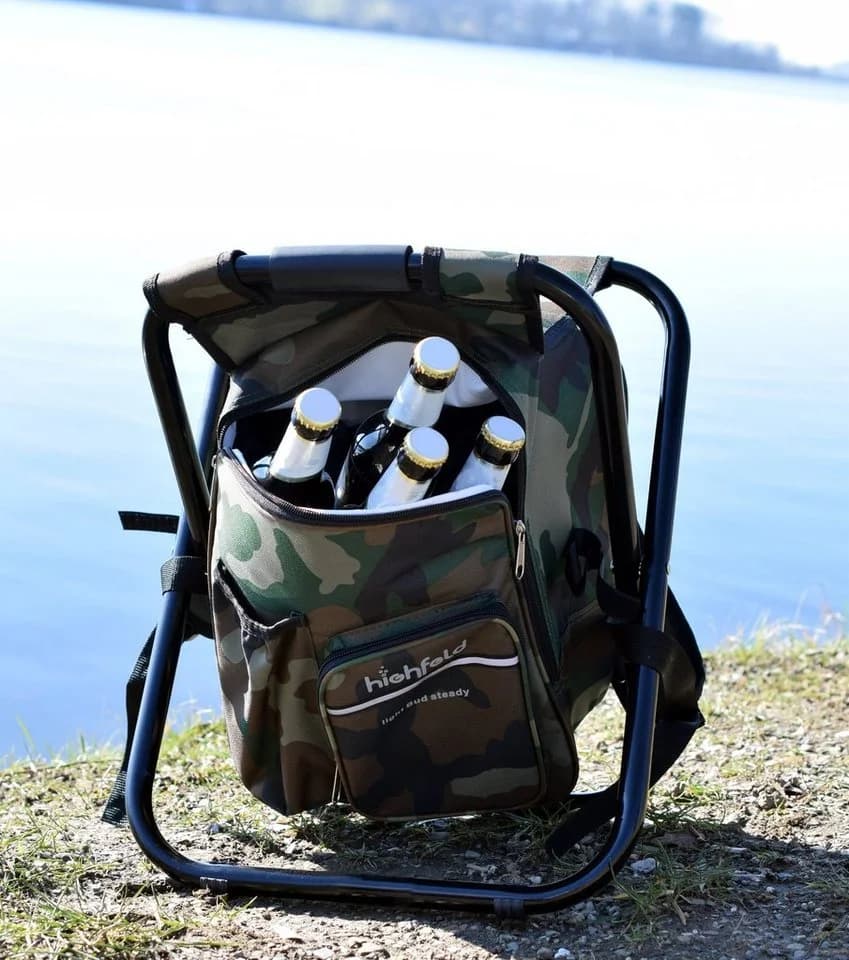 highfeld Campinghocker mit Rucksack und Kühltasche Camouflage - Bild 4