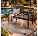 LebensWohnArt Sitzbank CHRISTOS Massive Teakholz 100cm Braun Outdoor Bild 1