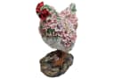 Fachhandel Plus Henne mit Blumendekor Polyresin Gartenfigur Bild 3