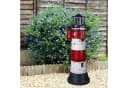Fachhandel Plus Leuchtturm Roter Sand Solar LED blinkend Maritime Garten Dekoration Bild 3