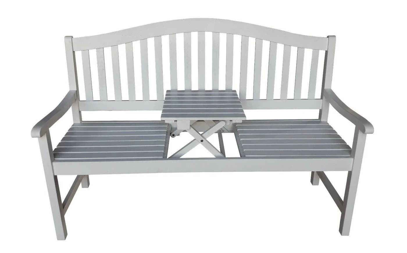 Sedex Gartenbank UTAH 3-Sitzer Weiß Gewischt mit Tischablage - Bild 2