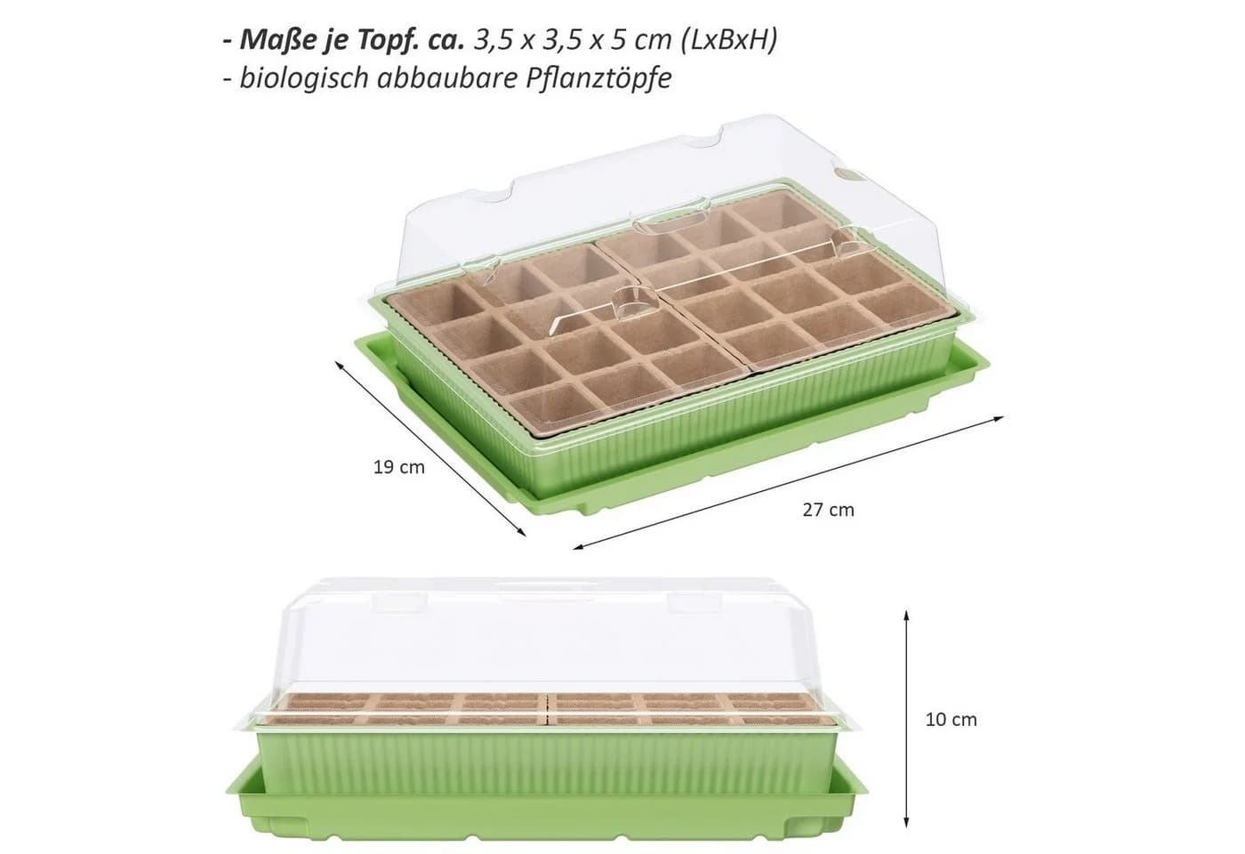 Wellgro Mini Gewächshaus Grün für 24 Pflanzen
