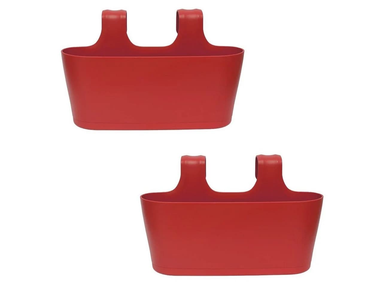 Engelland Blumenkasten zum Hängen Rot 2er Set mit Wasserauffangschale - Bild 2