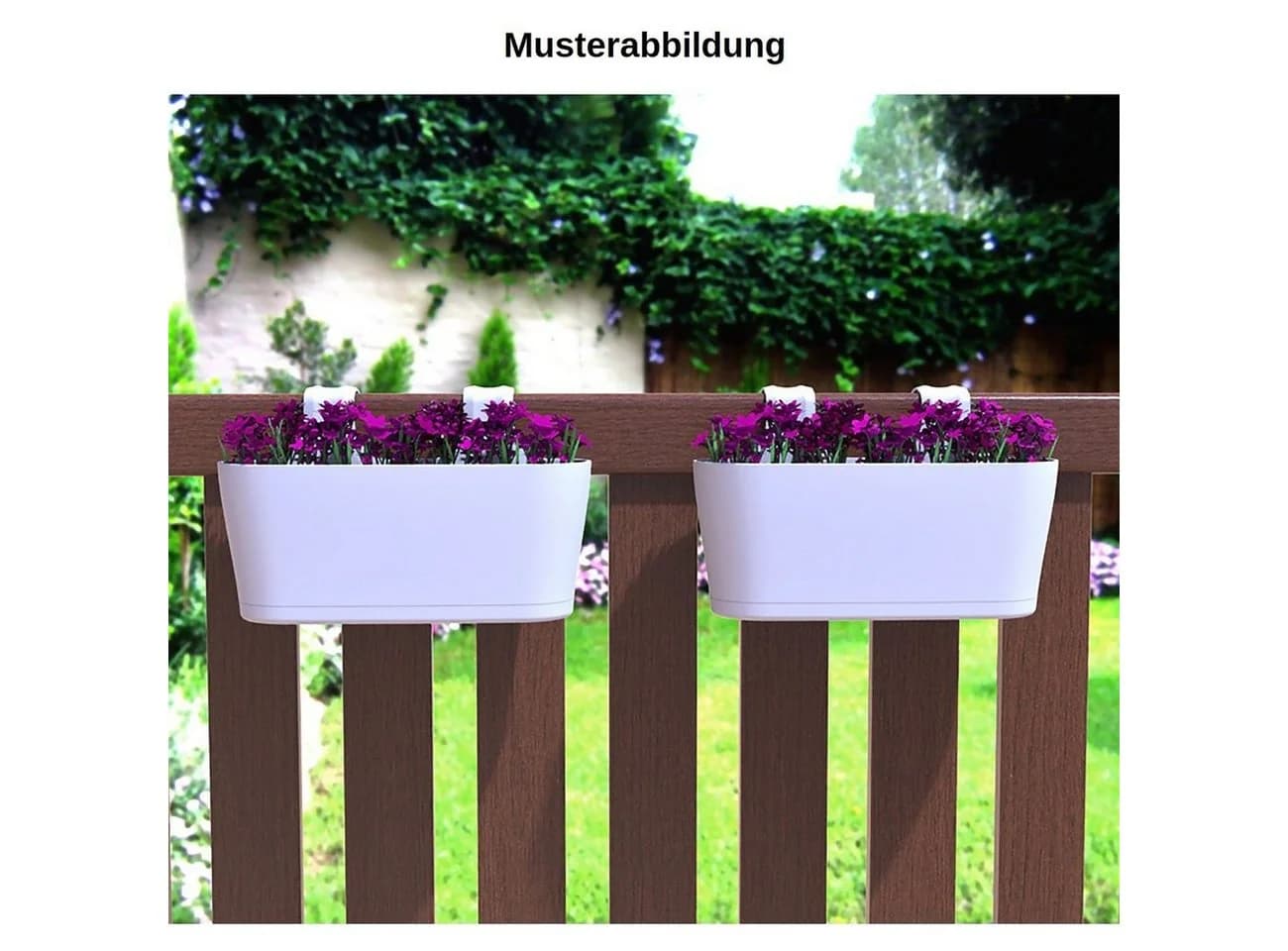Engelland Blumenkasten zum Hängen Rot 2er Set mit Wasserauffangschale - Bild 3