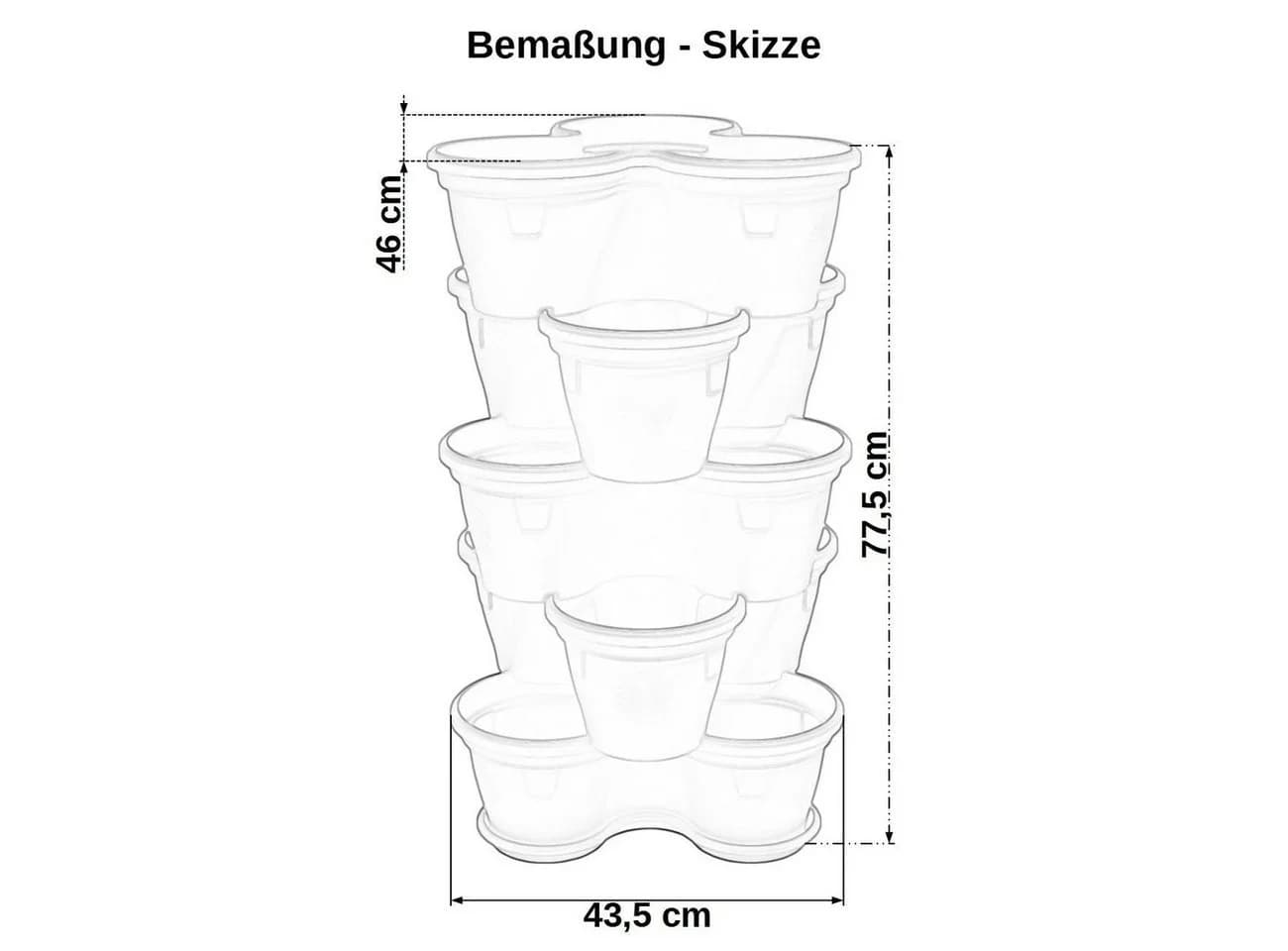 Engelland Blumenständer Säulentopf Rot 5er Set stapelbar - Bild 4