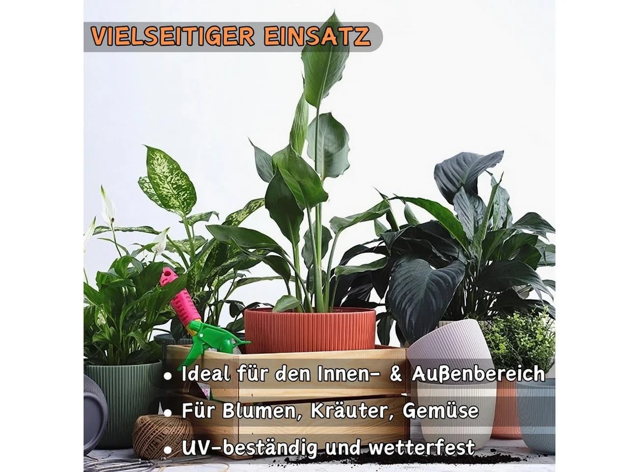 Engelland Blumentopf mit Drainagesystem Grau PP-Kunststoff - Bild 3