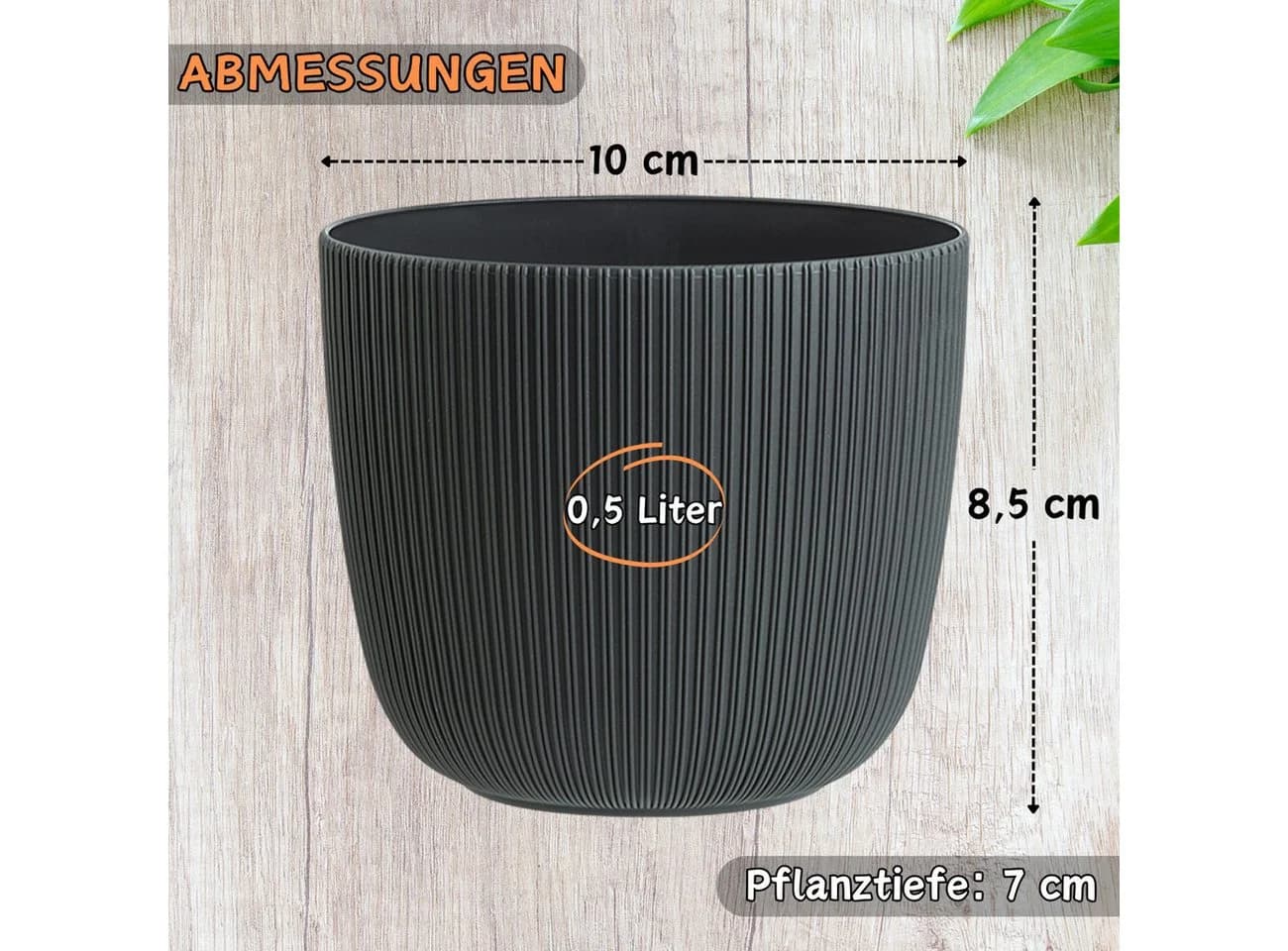 Engelland Blumentopf mit Drainagesystem Grau PP-Kunststoff - Bild 4