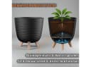 Engelland Blumentopf Pflanztopf mit Füßen, Wellenoptik, UV-resistent, Drainagesystem Bild 4