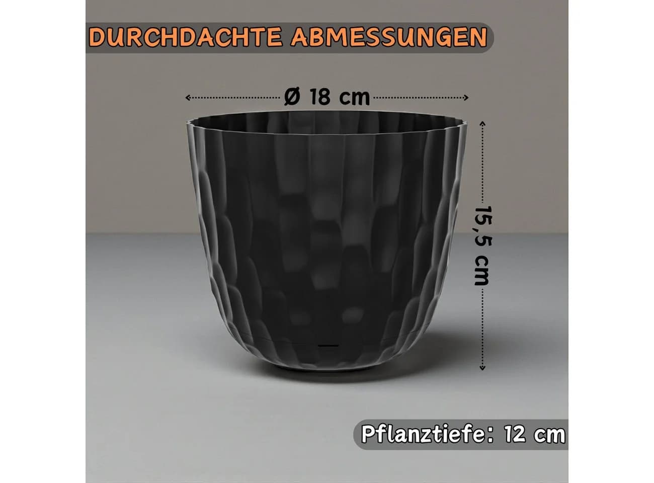 Engelland Blumentopf Hammerschlag-Optik Bewässerungssystem