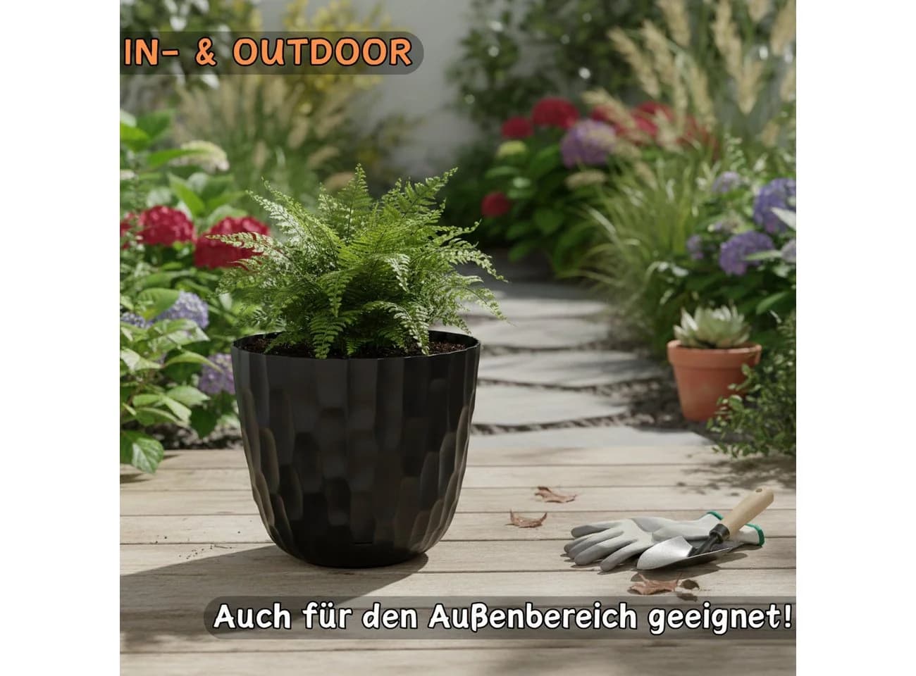 Engelland Blumentopf Hammerschlag-Optik Bewässerungssystem - Bild 5