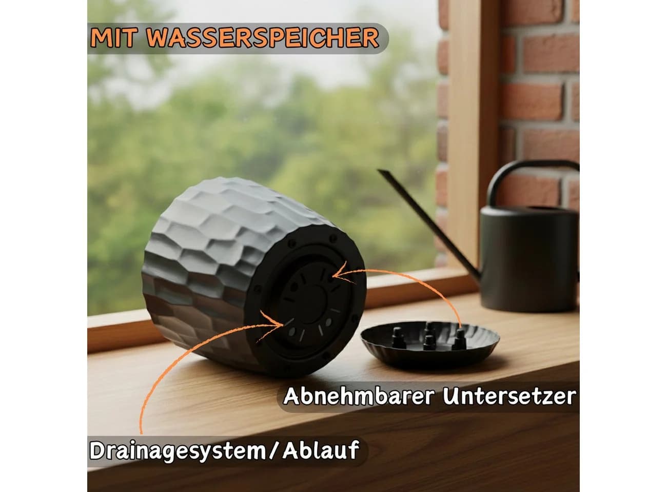 Engelland Blumentopf Hammerschlag-Optik Bewässerungssystem - Bild 4
