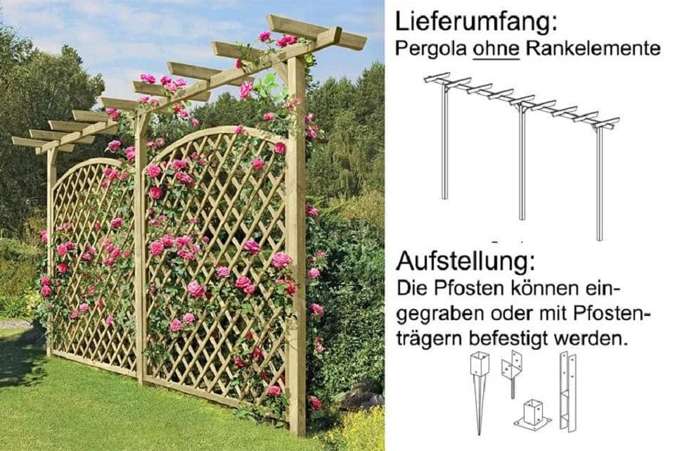 Gartenpirat Pergola 450 cm lang Torbogen Rankhilfe - Bild 3