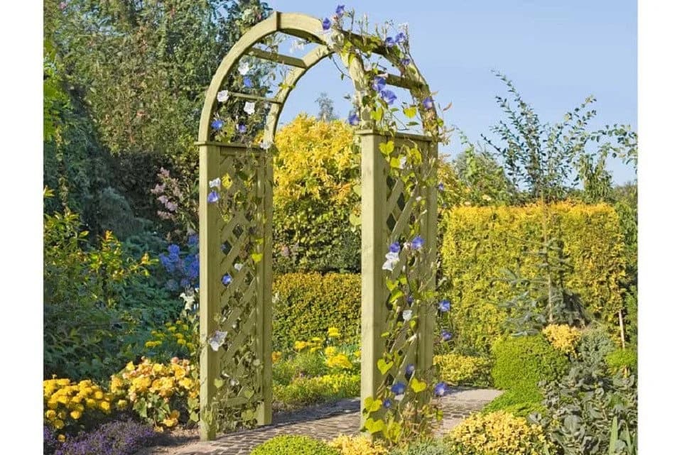 Gartenpirat Pergola Holz Rundbogen Rosenbogen mit Rankgitter