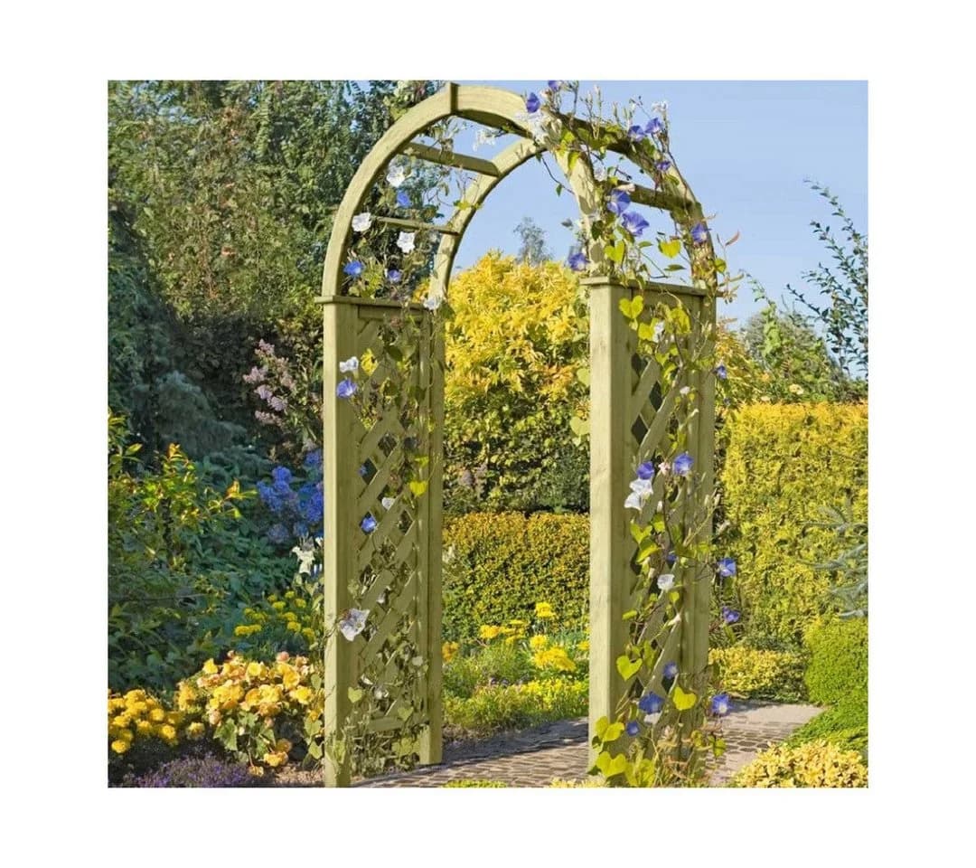 Gartenpirat Pergola Holz Rundbogen Rosenbogen mit Rankgitter - Bild 2