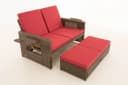 CLP Gartenlounge-Set Ancona 2er Sofa Poly Rattan Braun Bild 4