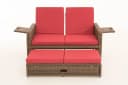 CLP Gartenlounge-Set Ancona 2er Sofa Poly Rattan Braun Bild 5
