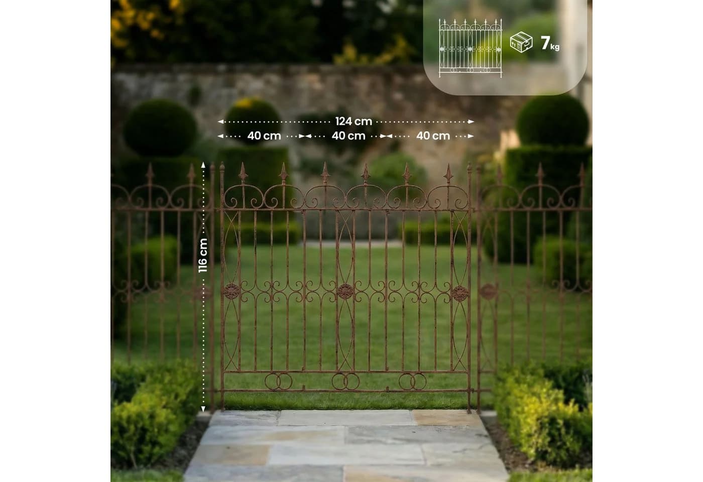 CLP Rankhilfe Mangold Gartenzaun Braun Landhausstil - Bild 4