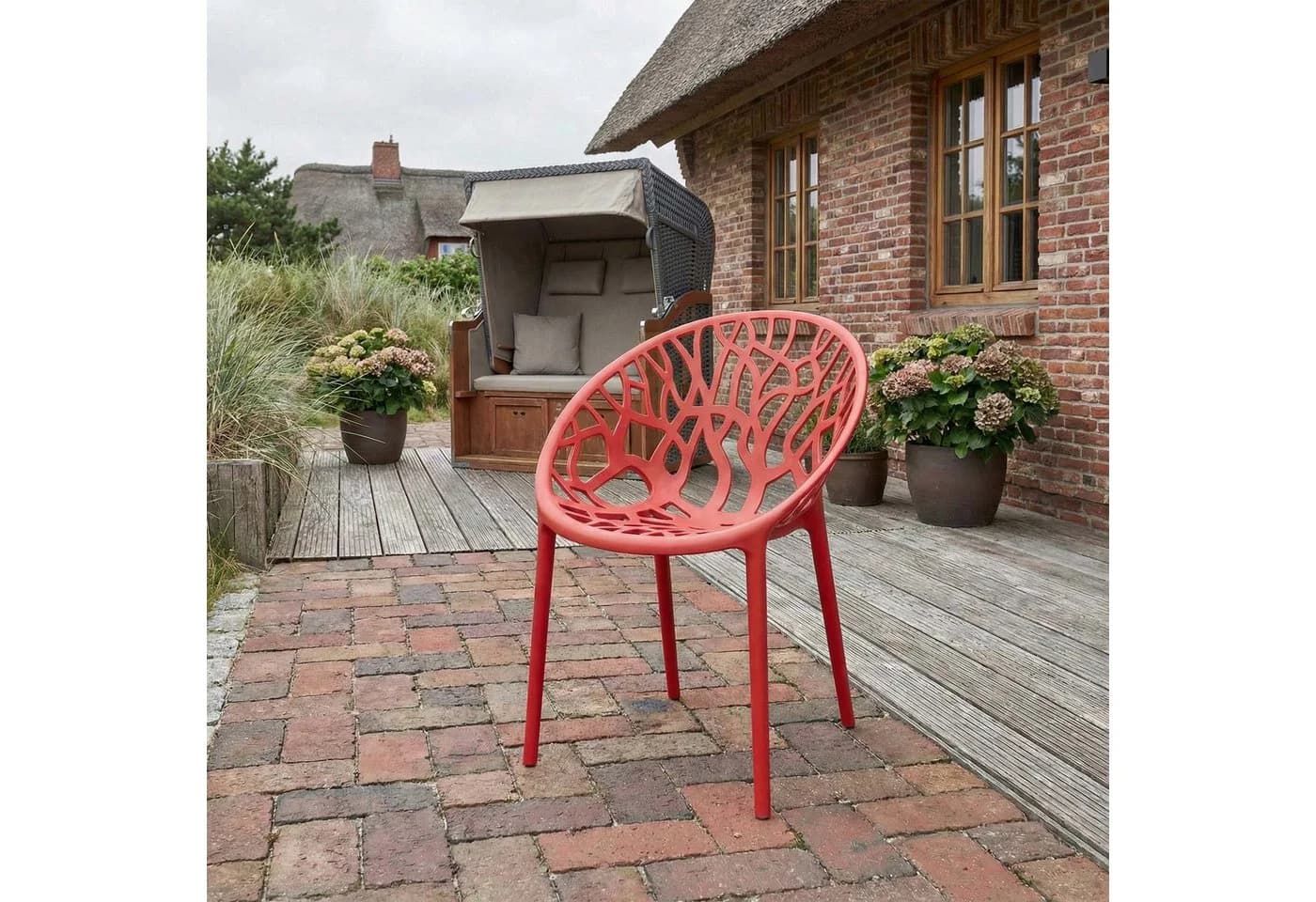 CLP Gartenstuhl Hope Rot Stapelbar UV-beständig - Bild 3