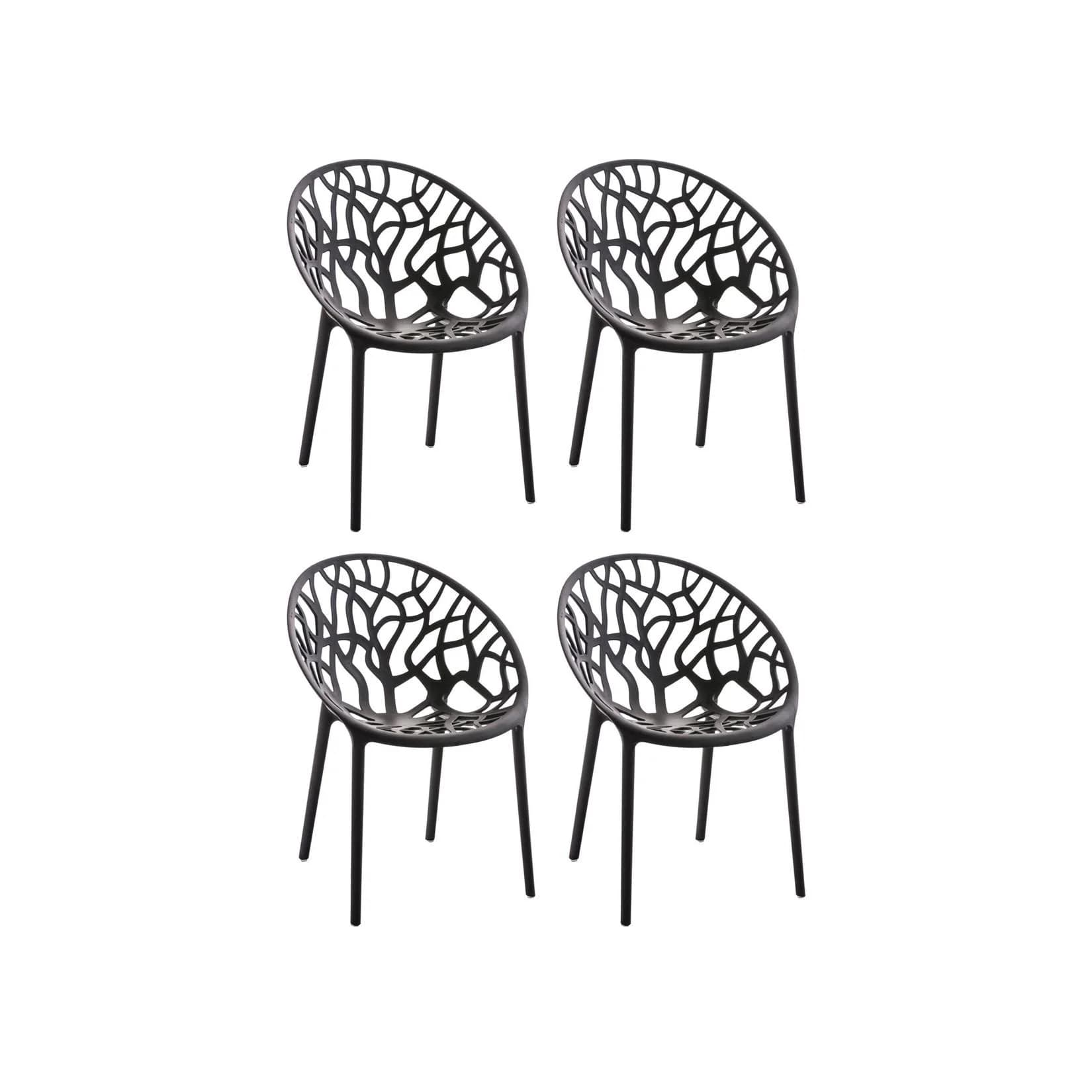 CLP Gartenstuhl 4er Set Hope - Stapelbar, Wetterfest, Modern