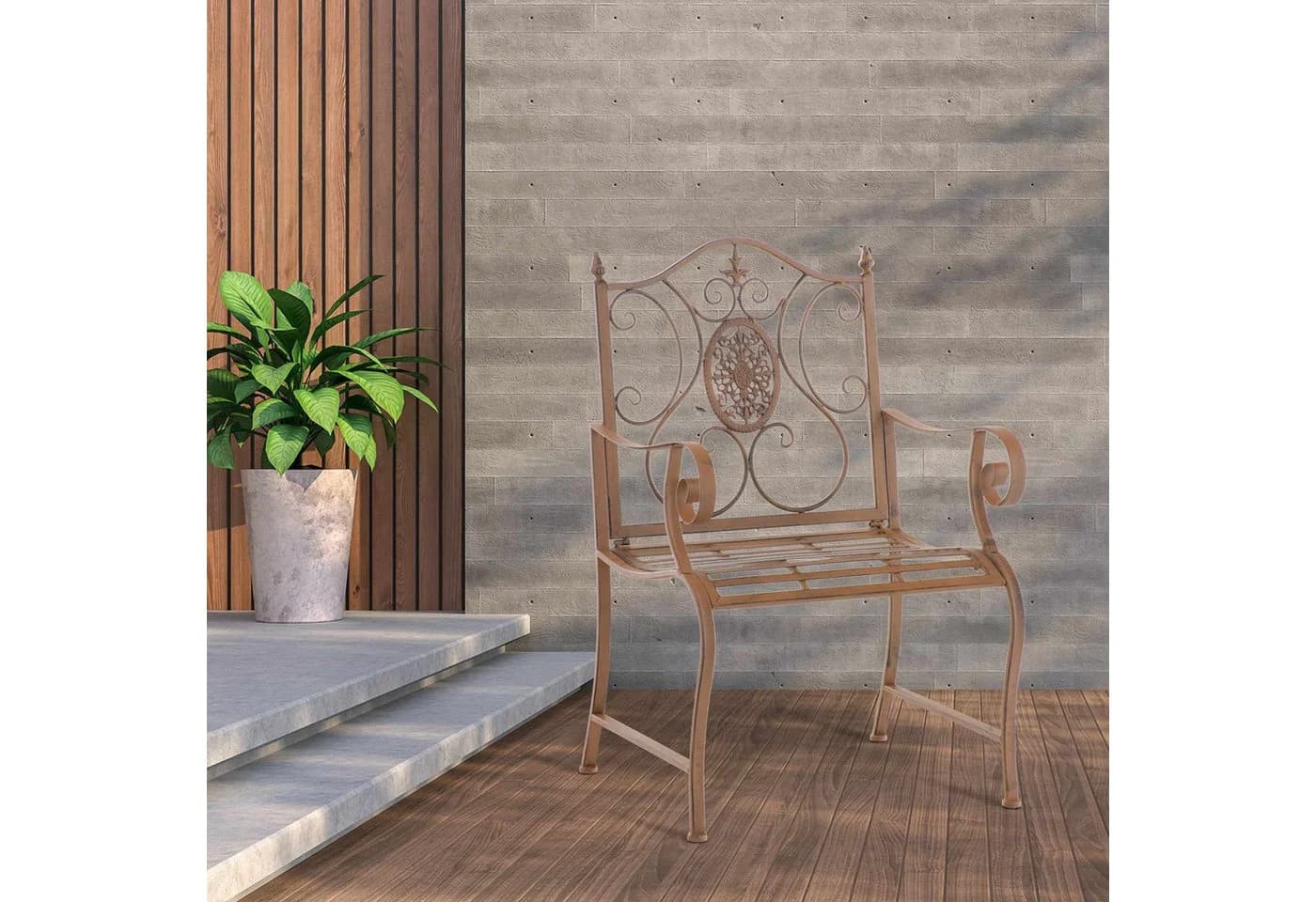 CLP Gartenstuhl Punjab Jugendstil lackiertes Eisen braun - Bild 3