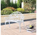 casa.pro Gartenbank Monfalcone Weiß Aluminiumguss Gusseisen Bild 1