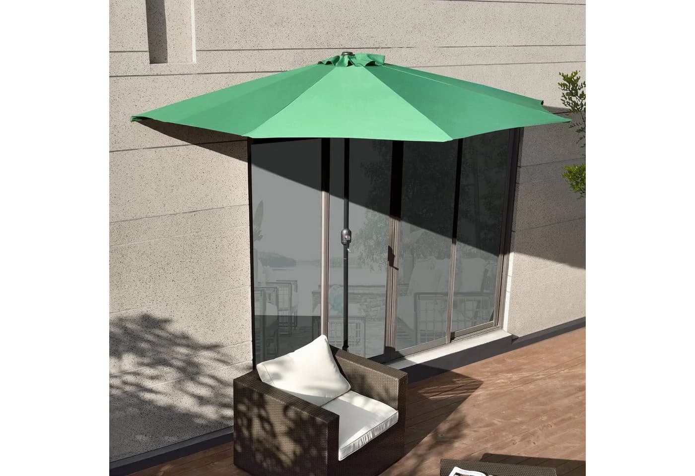 casa.pro Sonnenschirm »Eger« Halbschirm Kurbelschirm Grün - Bild 2