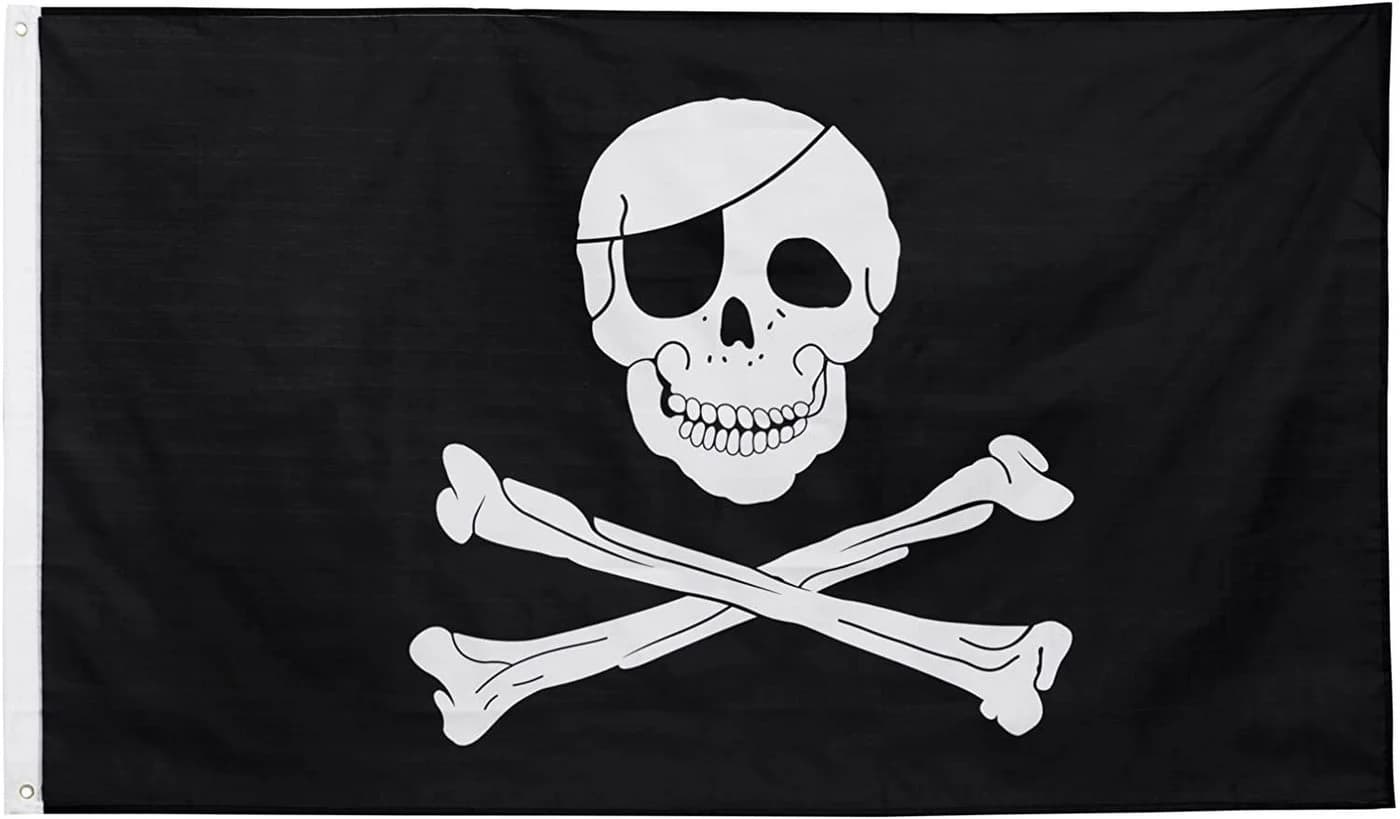 BRUBAKER Fahnenmast Aluminium mit Piratenfahne 150x90cm
