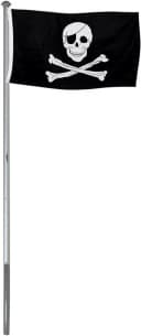 BRUBAKER Fahnenmast Aluminium mit Piratenfahne 150x90cm Bild 2