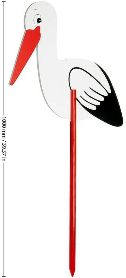 BRUBAKER Gartenstecker 100 cm Holz Klapperstorch Bunt - Bild 4