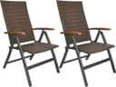 BRUBAKER Gartenstuhl Modena 2er Set Braun Grau Polyrattan Klappbar Bild 2