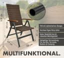 BRUBAKER Gartenstuhl Modena 2er Set Braun Grau Polyrattan Klappbar Bild 4
