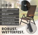 BRUBAKER Gartenstuhl Modena 2er Set Braun Grau Polyrattan Klappbar Bild 5