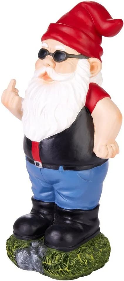 BRUBAKER Gartenzwerg Mittelfinger Bunt 24 cm Gartenfigur Wetterfest - Bild 5
