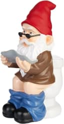 BRUBAKER Gartenzwerg Toilette mit Brille Wetterfest Bild 1
