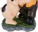 BRUBAKER Gartenzwerg Zwerg tanzt mit Ferkel - Gartenfigur mit Schwein Lustig - Dekoration Bild 4
