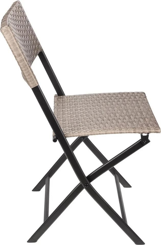 BRUBAKER Campingstuhl Toskana Grau Braun Polyrattan Klappstuhl - Bild 4