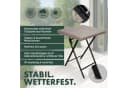 BRUBAKER Gartentisch Toskana Grau Braun Polyrattan Metall Klapptisch Bild 1