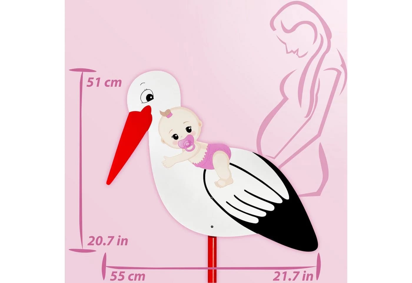 BRUBAKER Girlande Willkommen Baby + Großer Storch Holz Deko Set - Bild 4